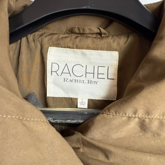 Rachel Roy Oversized-Collar Asymmetrical Anorak Jacket Army Green (Size Large) - Picture 3 of 7